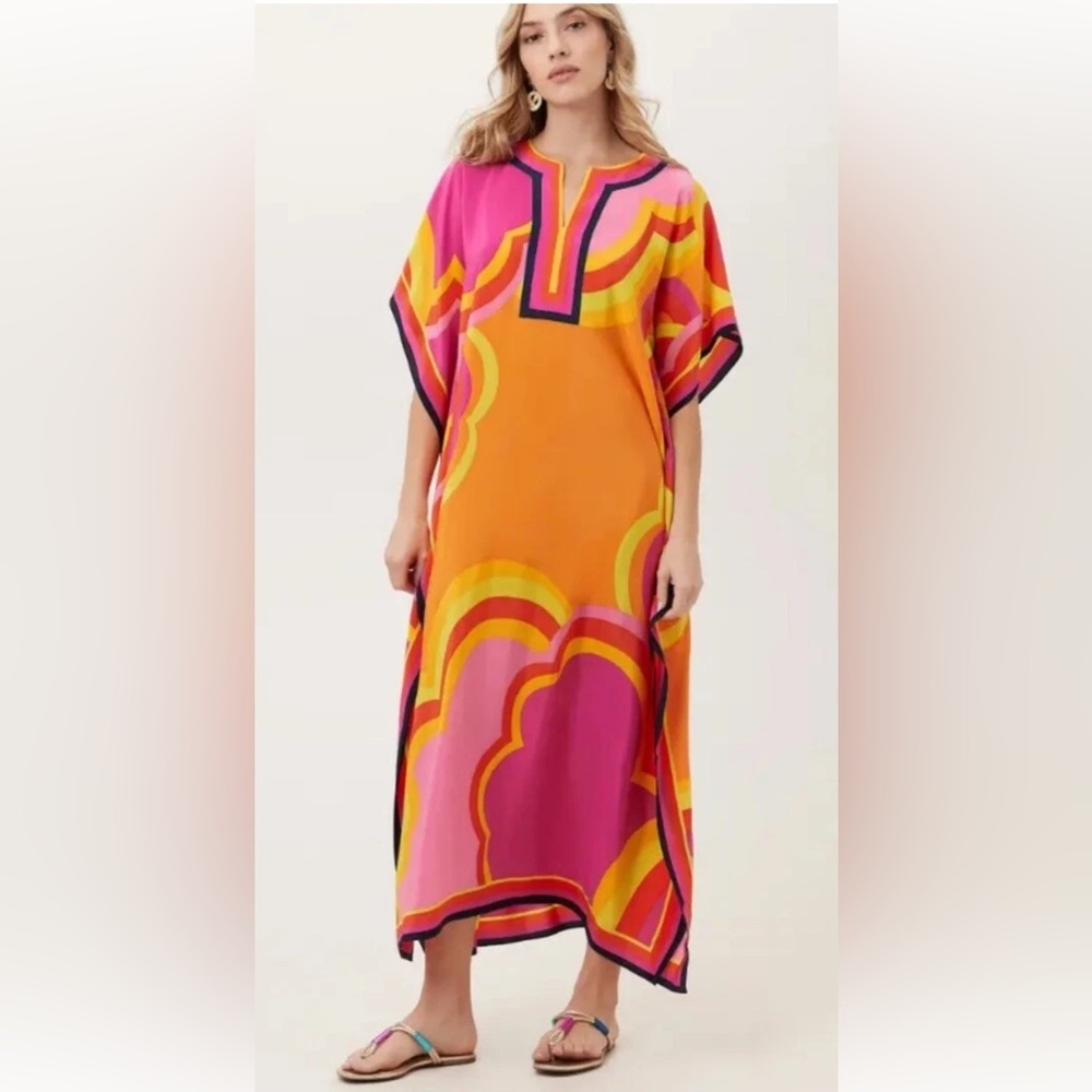 Trina Turk Theodora Silk Midi/Maxi Dress  Caftan Size M/L NWT $398